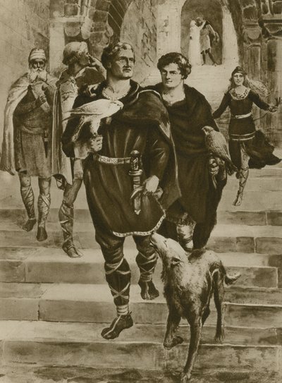 Vilhelm Erobreren går på jagt (dybtryk) af English School