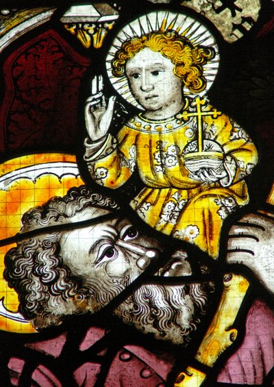 Window Ew forestillende St Christopher af English School