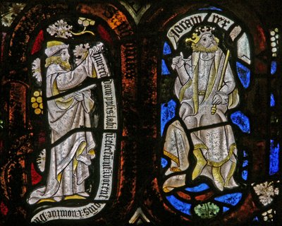 Window Ew, der viser figurer fra Isajs træ: en profet og Joram af English School
