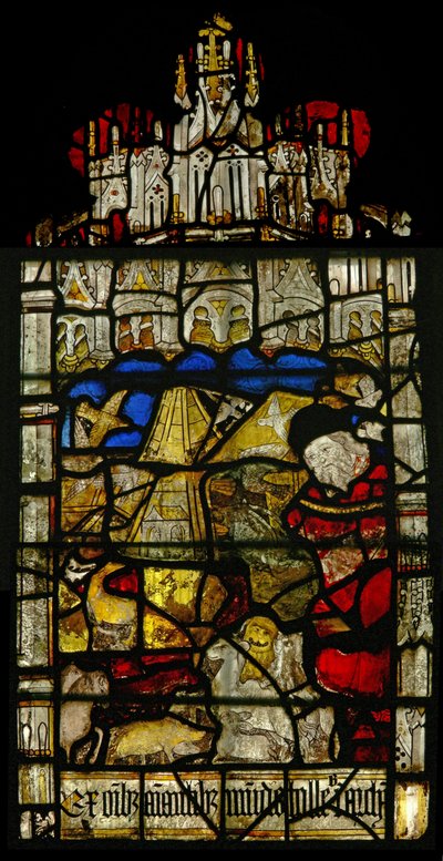 Vindue S3, der viser historien om Noahs Ark af English School