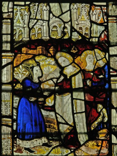 Vindue S4, der forestiller Moses reddet fra bullrushes af English School