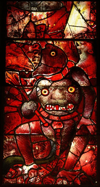 Vindue, der forestiller Satan af English School