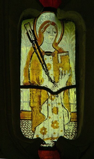 Vindue, der forestiller St Agatha af English School