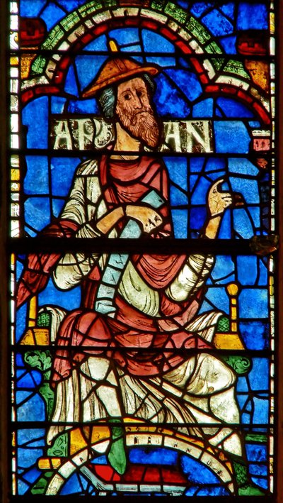 Vindue, der viser en genealogisk figur: Aram af English School