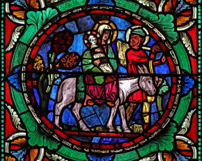 Vindue s15, der viser flugten til Egypten af English School