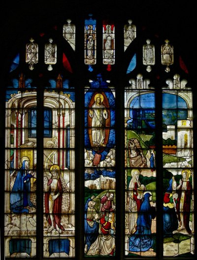 Vindue s3, der viser scenerne Transfiguration og Resurrection af English School