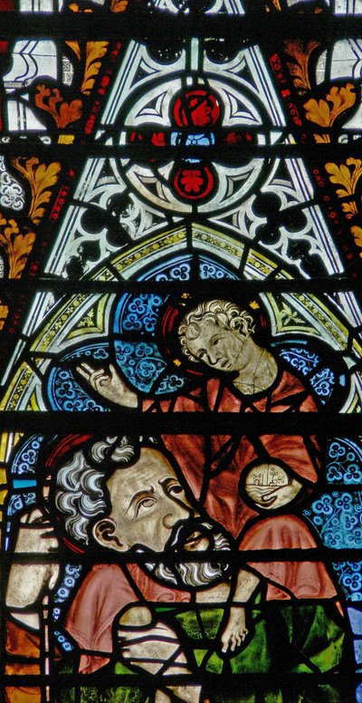 Vindue w2 forestillende St Christopher af English School