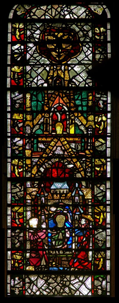 Vindue w42, der forestiller St. Catherine, er fængslet af English School