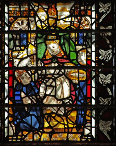Vindue w58 forestillende St Thomas Becket med paven af English School