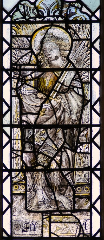 Vindue w8, der afbilder det englehierarki: Ærkeenglen Rafael af English School