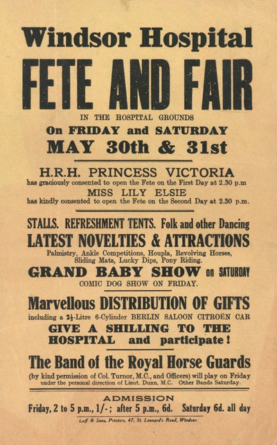 Windsor Hospital, Fete and Fair (print) af English School