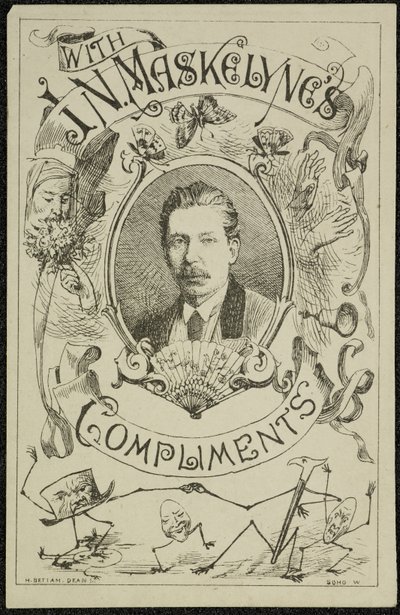Med J. N. Maskelynes komplimenter, ca. 1875 (stik) af English School