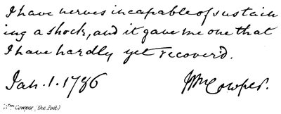 Wm Cowper, (digteren) af English School