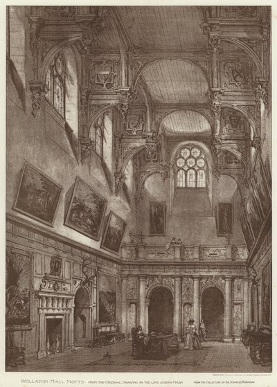 Wollaton Hall, Notts (litho) af English School