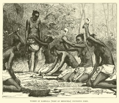 Women of Kambala (West of Benguela) pounding corn  af English School