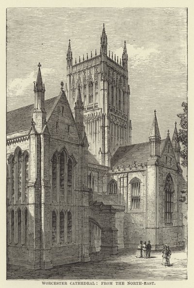 Worcester Cathedral, fra nordøst af English School