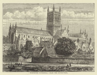 Worcester Cathedral, fra sydvest af English School