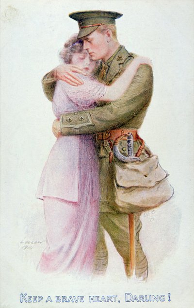 Postkort fra Første Verdenskrig, ca. 1914-18 (farve litho) af English School