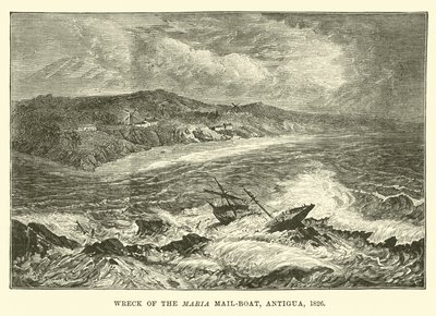Vraget af Maria Mail-båden, Antigua, 1826 af English School