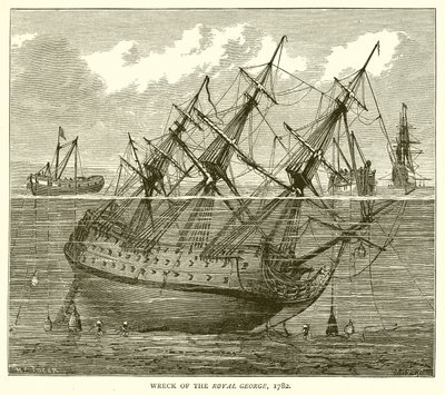 Vraget af Royal George, 1782 af English School