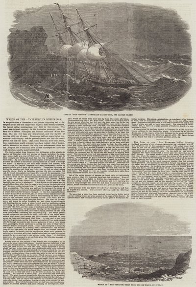 Vraget af "Tayleur" i Dublin Bay (gravering) af English School