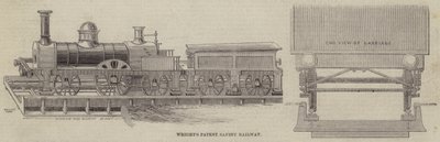 Wrights Patent-Sicherheitsbahn (Gravur) von English School