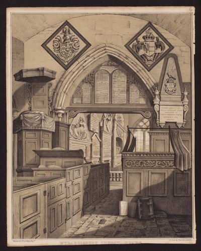 Wyrardisbury Church, Bucks (kobberstik) af English School