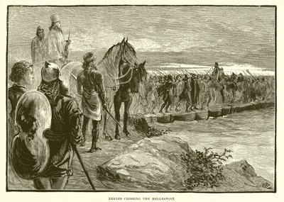 Xerxes krydser Hellespont af English School