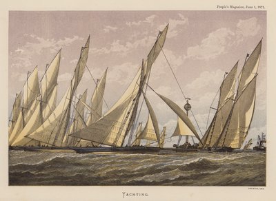 Yachting (indgravering i farver) af English School
