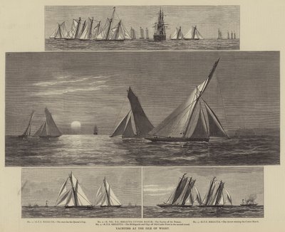 Yachting på Isle of Wight (gravering) af English School