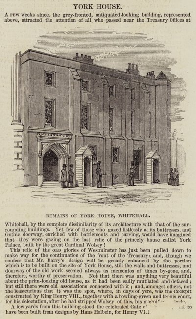 York House, Whitehall (gravering) af English School