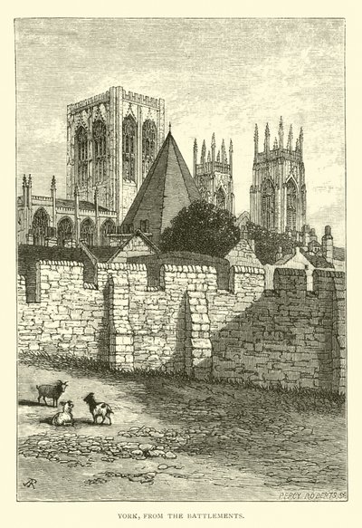 York, fra Battlements af English School
