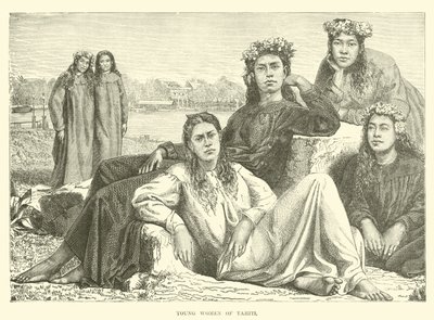 Unge kvinder fra Tahiti af English School