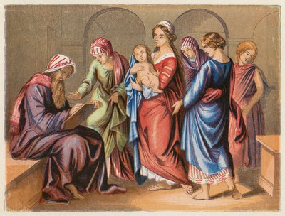 Zacharias slået stum (farvelitografi) af English School