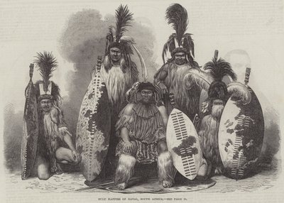 Zulu Kaffirs of Natal, Sydafrika (gravering) af English School