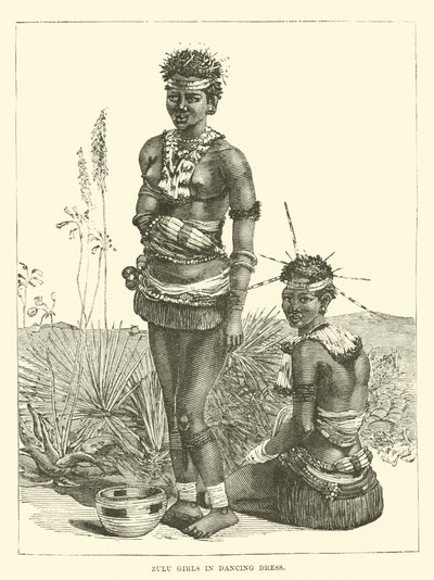 Zulu-piger i dansekjole af English School