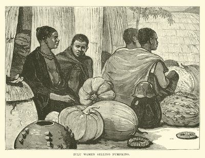 Zulu kvinder, der sælger græskar af English School