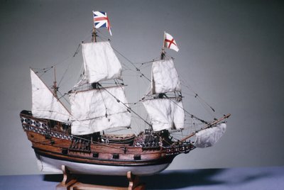 1:60 model af Mayflower fra 1620 (træ) (se også 3220) af English School English School