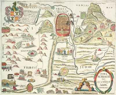 Terra Moriath Sive Solymarum Ager Suburbanus (farvegravering) af English School English School