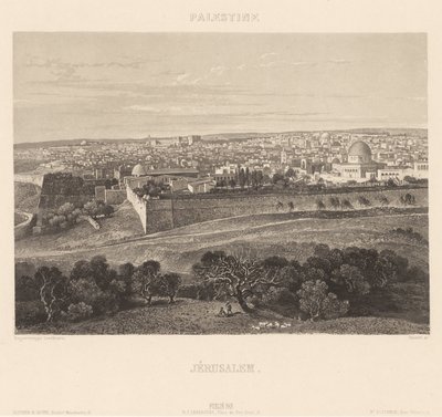Jerusalem af Engraving by Friedrich Salathé