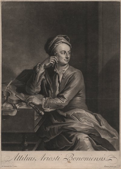 Attilus Ariosti Bononiensis, graveret af John Simon (1675-1751), 1719 (mezzotint) af Enoch Seeman