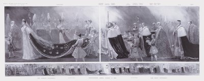 Kongen og Dronningens processioner, kroning af kong Edward VII og dronning Alexandra, Westminster Abbey, London af Enoch Ward