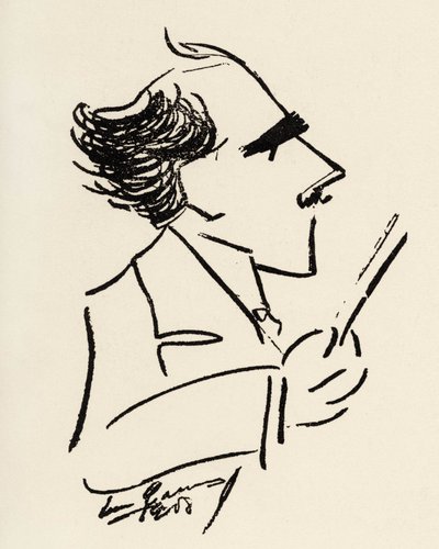 Arturo Toscanini (1867-1957) italiensk dirigent i en karikatur af Enrico Caruso (italiensk tenor). af Enrico Caruso
