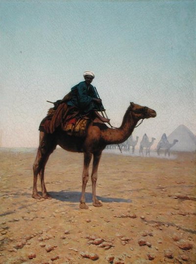 A Caravan Passing a Pyramid, ca. 1869 (olie på lærred) af Enrico Tarenghi