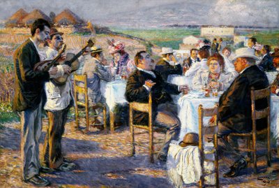 Fed og tynd (1899, olie på lærred) af Enrico della Lionne