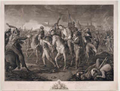 Mort du General Alexis Melissin (1759-1813) a Dresde, en 1813 - General Aleksey Melissinos død den 26. august 1813 - Krueger, Ephraim Gottlieb (1756-1834) - 1813 - Radering - 68,4x88,8 - Privat samling af Ephraim Gottlieb Krüger