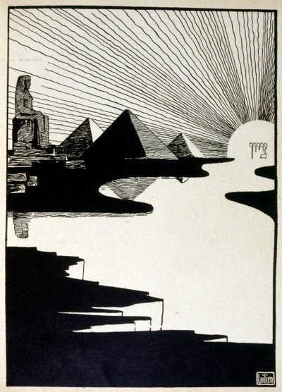 Påskefest, fra bogen Juda illustreret af Ephraim Moses Lilien (1874-1925). Lilian betragtes som faderen til den zionistiske ikonografi, skabt i Jugendstil (tysk art nouveau) stil. Han illustrerede 