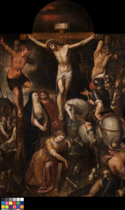 Korsfæstelsen (olie på panel) af Erasmus Quellinus