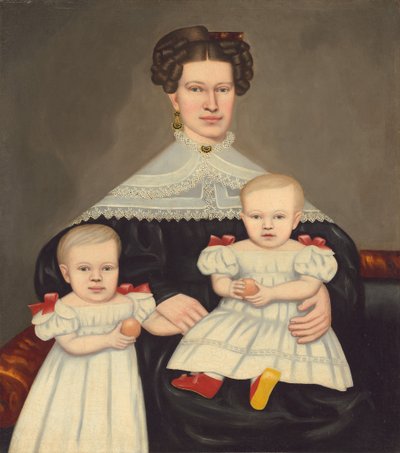 Mrs. Paul Smith Palmer og hendes tvillinger, 18351838. af Erastus Salisbury Field