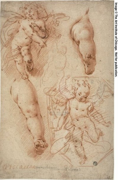 Skitser af putti, ben af Ercole Procaccini the younger